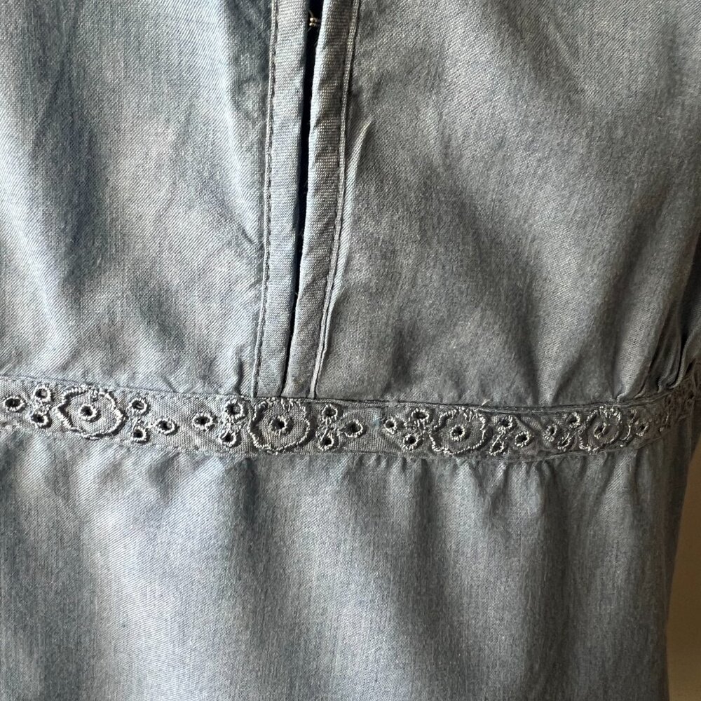 Sonoma Life+Style Weathered Denim Sleeveless Top, XL - Boho Chic! - Picture 5 of 13